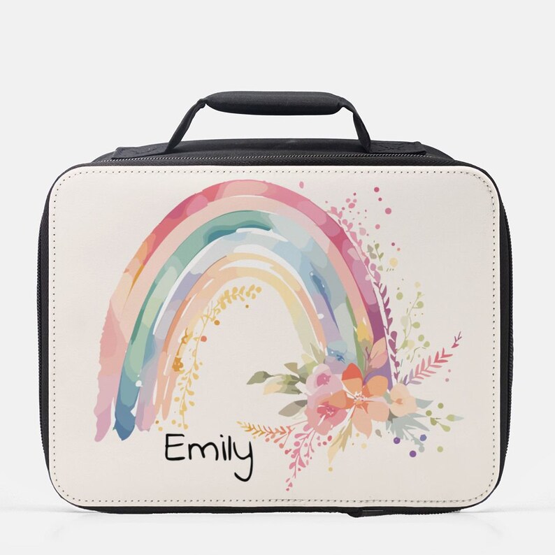 Personalized Lunch Box, Kids Rainbow Lunch Box, Custom Name Lunch Box