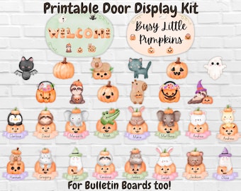 Fall Classroom Door Decor, Halloween Classroom Decor, Pumpkin Bulletin Board Kit, Cute Fall Teacher Door, Autumn School Decorations Ideas