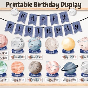 Espace Anniversaire dans la classe, Présentoir d'anniversaire dans la salle de classe, Tableau d'anniversaire pour la salle de classe, Rappels d'anniversaire, Tableau d'anniversaire bohème, Kit babillard