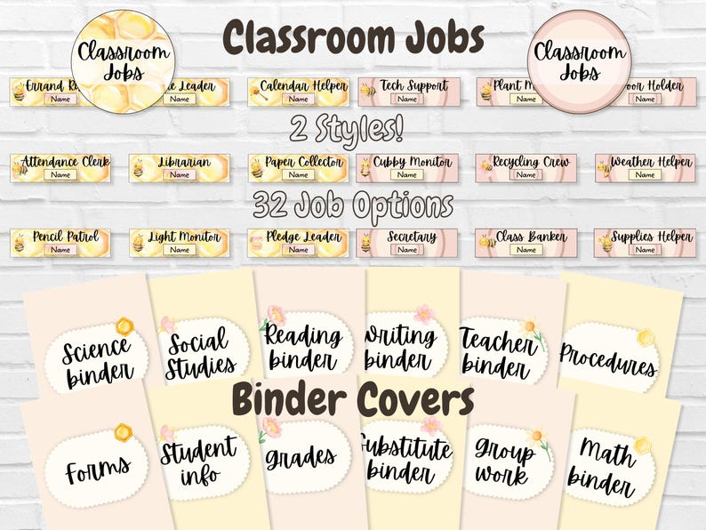 Bumble Bee Classroom Decor Bundle, Spring Birthday Board, Door Display ...