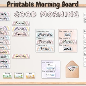 Boho Morning Board, Rainbow Circle-tijdkalender, Preschool All About Today-grafiek, prikbordkit voor kinderen, dagelijkse kalenderweergave in de klas