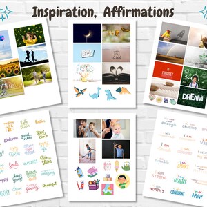 Jungen-Vision-Board-Kit, Kinder-Traumbrett, Moodboard-Party, Manifestations-Affirmation zum Ausdrucken, kinderfreundliche Bilder, Familiennachtaktivität Bild 6