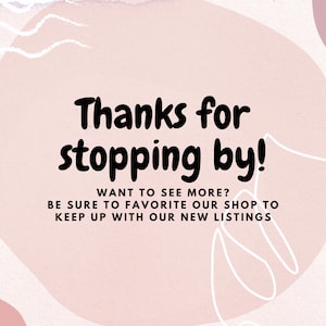 K&ouml;nnte beinhalten: Ein abstrakter Hintergrund in Rosa und Wei&szlig; mit dem Text "Danke f&uuml;rs Vorbeischauen!" in Schwarz. Der Text darunter lautet "M&ouml;chten Sie mehr sehen?  F&uuml;gen Sie unseren Shop zu Ihren Favoriten hinzu, um &uuml;ber unsere neuen Angebote auf dem Laufenden zu bleiben."