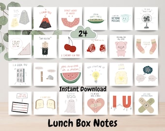 Lunchbox Notes, Lunch Box Cards, Printable Lunchbox Jokes, Cute Lunch Notes for Kids, Back to School Encouragement Notes, Affirmation Cards