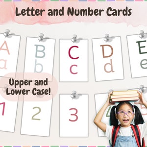 Letras e números de aprendizagem, cartões flash do alfabeto, cartões ABC 123, materiais educacionais para crianças, cartões Montessori, presente de aprendizagem pré-escolar