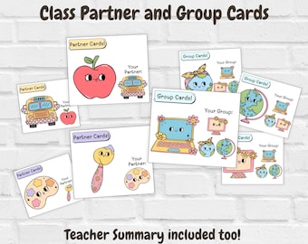 Klaspartnerkaarten, groepsnummers leerlingen, partnerkaarten koppelen, klasbeheertools, teambuilding, Groovy Back to School