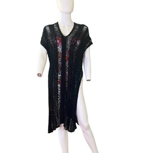 Crochet Open Side Cover Up - Black