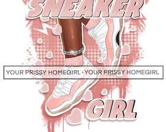 Pink & white  low sneakergirl png sublimation design download, sneaker life png, woman png, sneaker girl png, sublimation download 2 files
