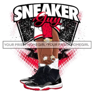 Red and black sneaker guy png sublimation design download, sneaker life png, man png, sneaker guy png, sublimation download