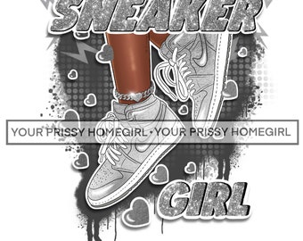 Glitter Sneaker Girl PNG, Sublimation Design (2 Files)