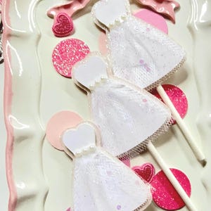 Wedding Dress Cupcake Toppers: Bridal Shower Gown Decor, Set of 12