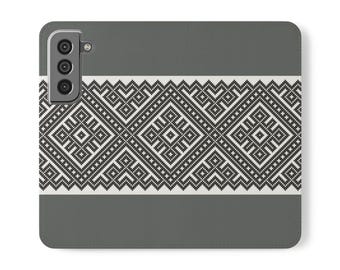 Ethnic Pattern Phone Flip Wallet: Faux Leather Phone Case