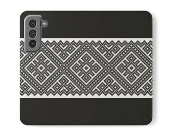 Ethnic Pattern Faux Leather Phone Flip Wallet Case
