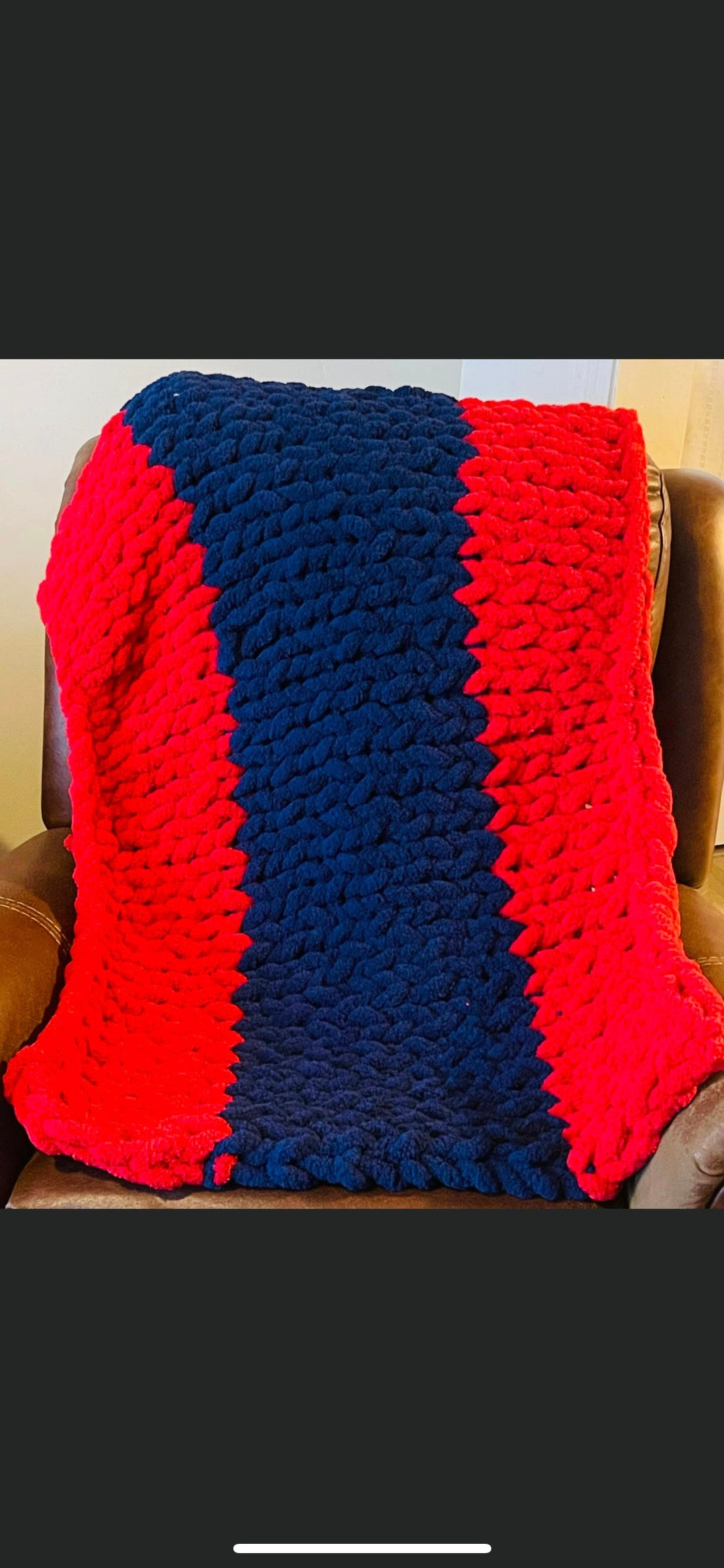 Mini Reb Chunky Hand Knit Blanket Etsy