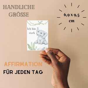 Affirmation cards for children toddlers - Digital PDF download print, German, flashcards school, school child, affirmations, poster