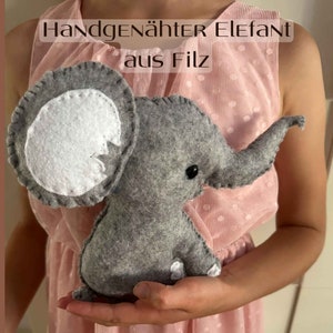 Elephant sewn from felt - personalization possible - handmade - cuddly toy, baby, children, decoration, Waldorf, customizable gift