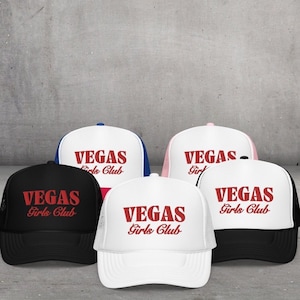Vegas Girls Club Trucker Hat, Vegas Bachelorette Hat, Lucky in Love Bachelorette Party, Vegas Party Favors, Vegas Wedding, Vegas Trucker Hat
