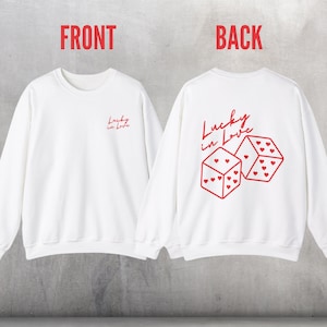 Sudadera Lucky in Love, boda en Las Vegas, sudaderas a juego para despedidas de soltera, novia de Las Vegas, obsequios para despedidas de soltera, artículos promocionales para despedidas de soltera de Las Vegas