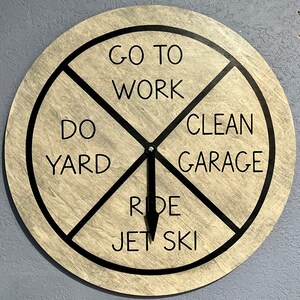 Chore Spinner Sign, Hobby Spinner Sign , Wall Spinner Sign, Jet Ski, Wave runner, fishing, hunting, golfing, Boating, Gym, Personalized Gift