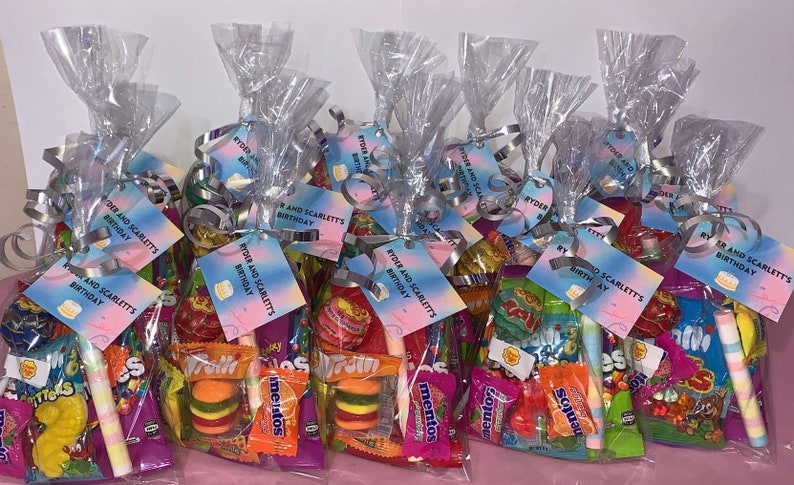 Lolly bags with lollies Included Lolly bags Lollies Birthday Celebration Handcrafted image 1