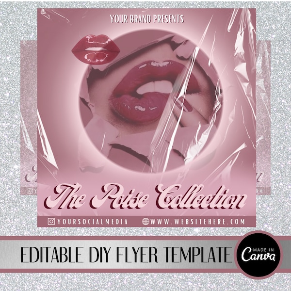 PRODUCT FLYER, Cosmetics Flyer, Beauty, Handmade Lip Gloss, DIY Canva Template, Beauty Flyer, Lipstick Flyer, Lip Fillers Flyer, Makeup