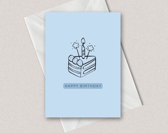 Carte de voeux simple rose joyeux anniversaire - imprimable