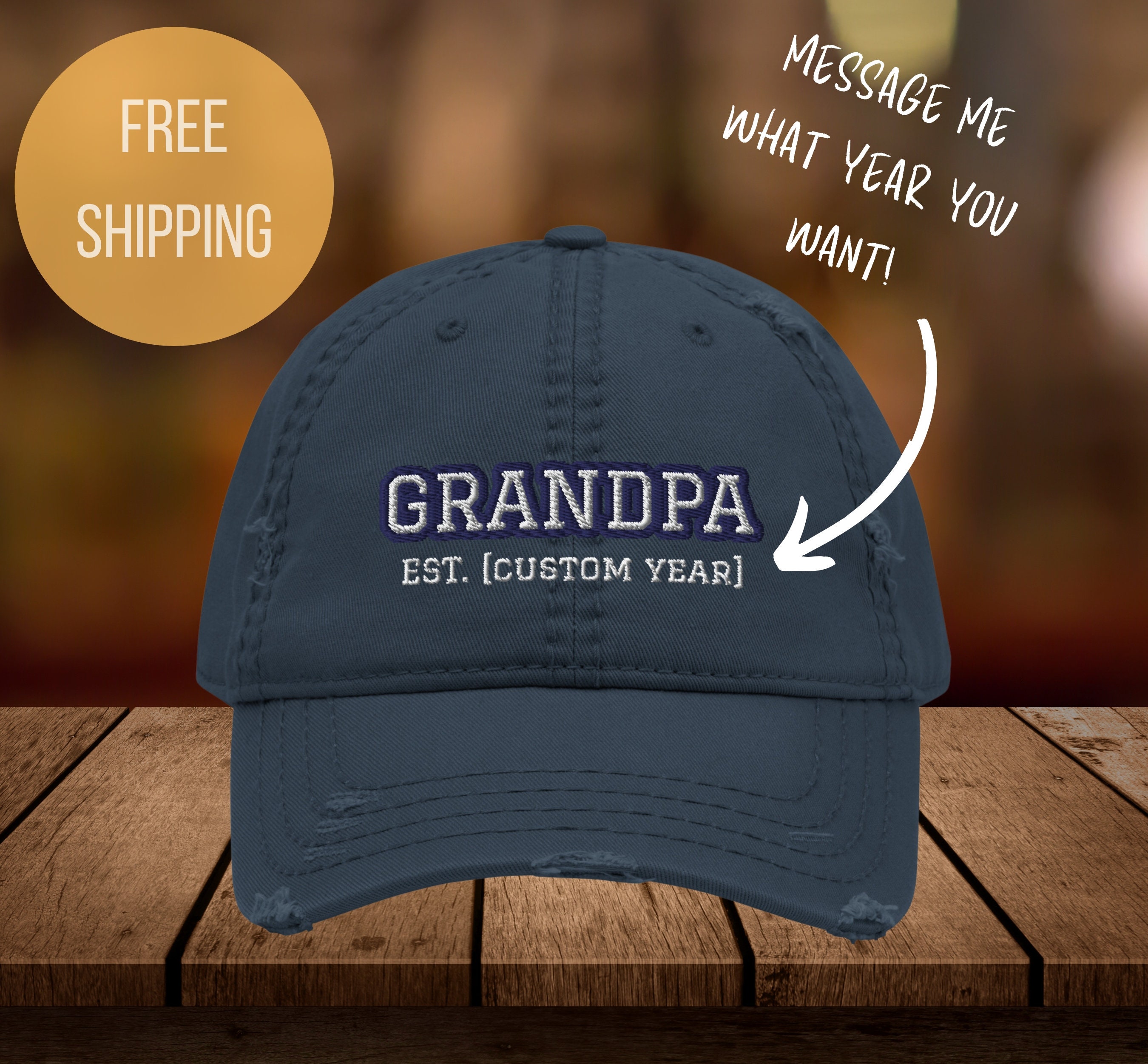 Grandpa Grandma EST 2025 Baseball Cap - Adjustable Cotton 3D Embroidered Hat
