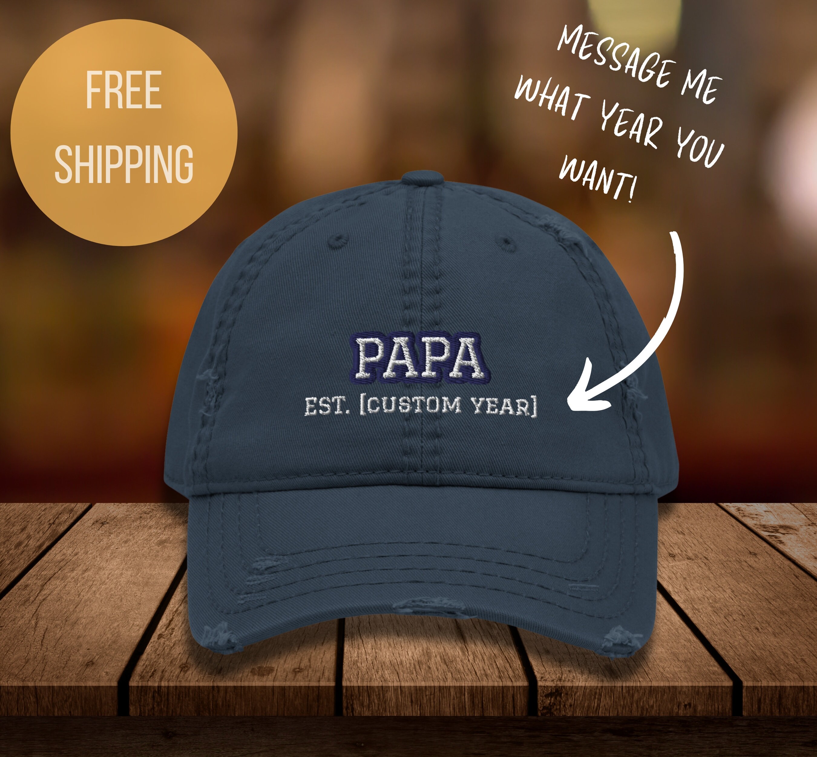 Custom Embroidered Papa Hat for Grandparent, New Grandpa