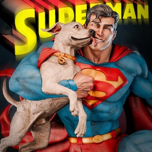 1/6th Scale Superhero & Dog Collector’s Figure DIY Resin statue kit UNPAINTED