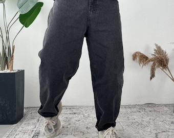Men’s Streetwear Baggy Jeans – Wide-Leg Denim Pants with Graphic Print | Casual Urban Jeans