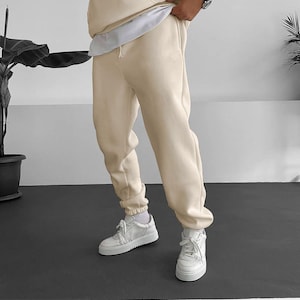 Men’s Basic Joggers – Fleece-Lined Sweatpants | Solid Color Streetwear Pants | Casual Everyday Bottoms