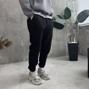 Herrfleecejoggers | Casual mjukisbyxor | Varma vinterbyxor | Streetwear-loungebyxor