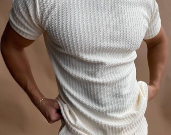 Men's Ribbed Two Piece Set: Summer Streetwear Outfit