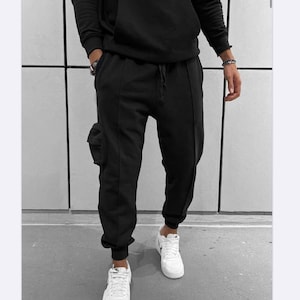 Black Tactical Techwear  Classic Streetwear Cargo Jogger Pants