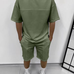 Mens Summer 2-Piece Set – Oversized T-Shirt  Shorts | Minimalist Streetwear Outfit | Casual Gymwear & Lounge Set
