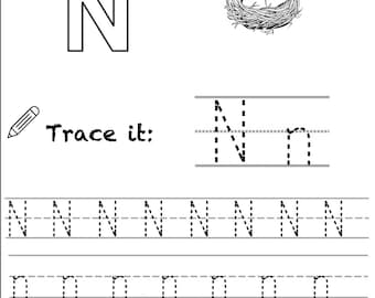 Alphabet Tracing and Identification - Letter N