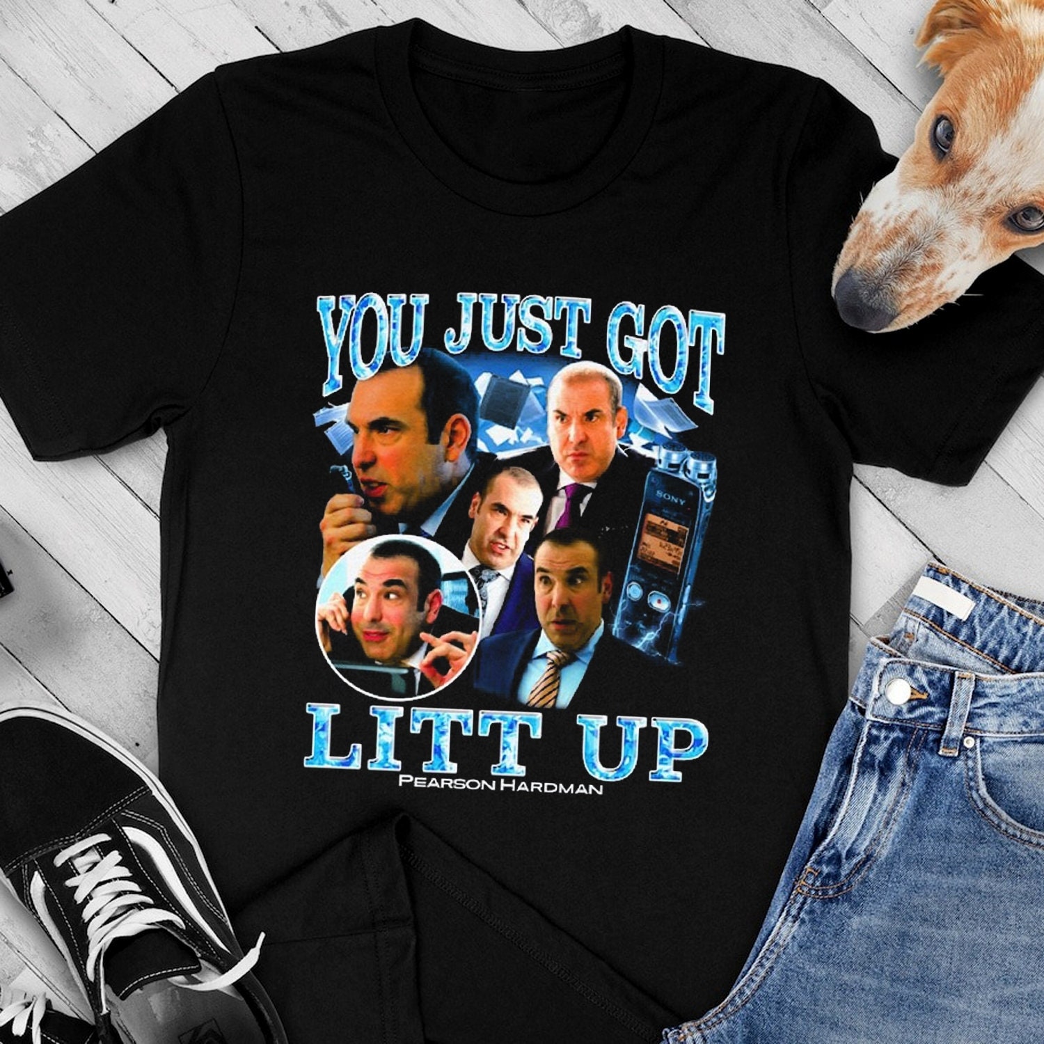 You Just Got Litt Up!-Suits T Shirt 100% Cotton Suits Lawyers Pearson  Hardman