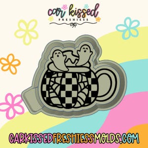 Checkered Ghost Mug Silicone Mold