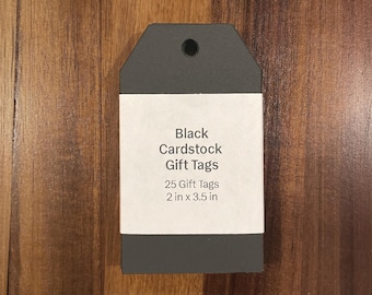 Blank Black Gift Tags 2 in x 3.5 in