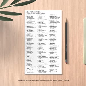 Old Testament 2026 Bookmark Downloadable that follows the Come Follow Me Schedule