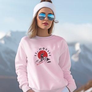 St. Moritz Ski Sweatshirt, Skiing Sweatshirt, Crewneck Ski Sweatshirt, St. Moritz Sweater, St. Moritz Pullover, Switzerland Sweatshirt