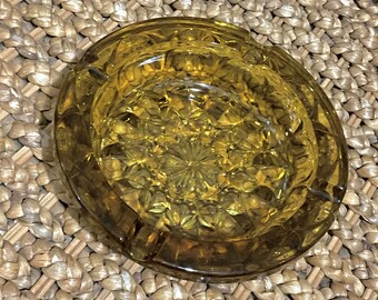 Vintage Mid Century Art Glass Circle Ashtray