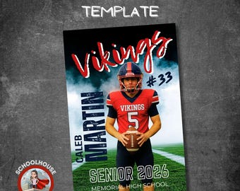 High School Football Poster – Canva Template for Senior Night, Team Banners, or Graduation Program
