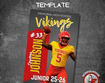Editable Senior Football Poster: Athlete Spotlight Canva Template (Digital Download)