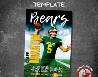 Canva Athlete Poster – Football Poster Template, Customizable Sports Program Ad