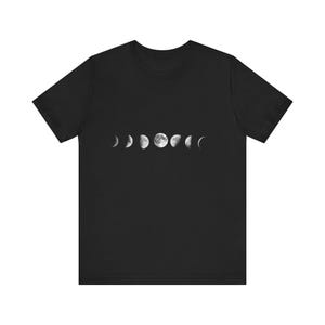 Moon Phases Unisex Tee, Lunar Cycle Shirt, Celestial T-Shirt, Astronomy Top, Space Lover Gift, Graphic Moon Phase Apparel