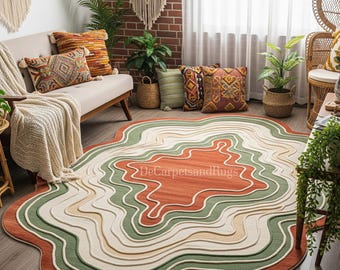 Hand-Tufted New Zealand Wool Rug — Soft Handmade Floor Rug, Boho Living Room Carpet, Natural Wool Area Rug