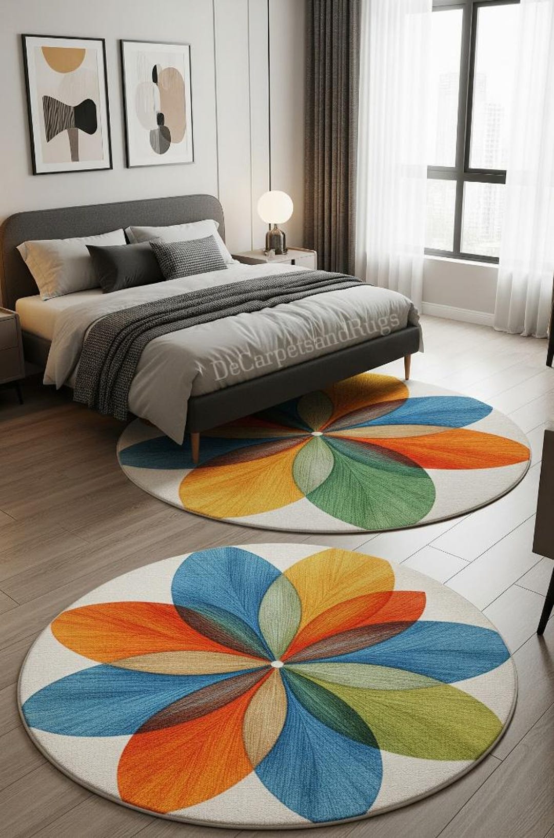 Hand-tufted Wool Floral Rug, Modern Colorful Design - Etsy