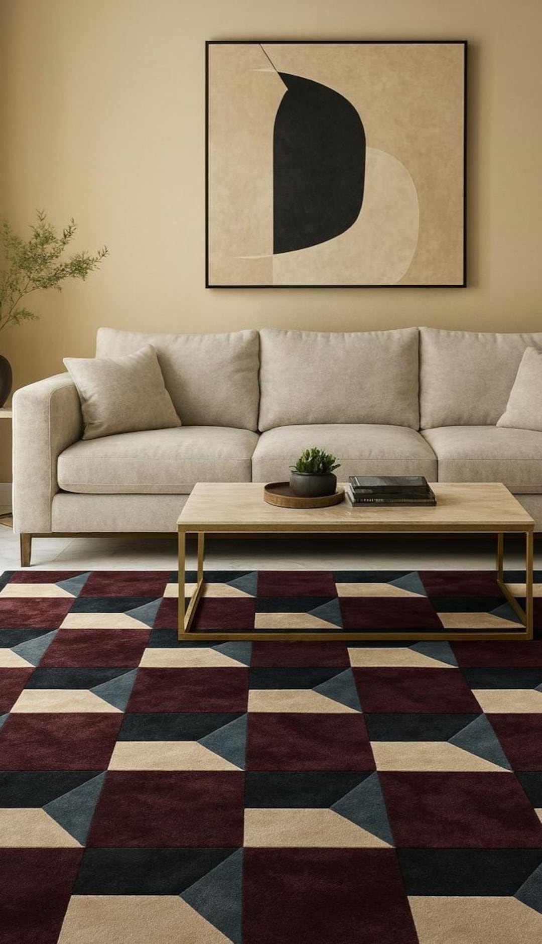 Hand-tufted Wool Area Rug | Modern Geometric Prism Design - Etsy Israel
