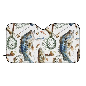 Fishing-Themed Car Sun Shades - Stylish UV Protection for Anglers